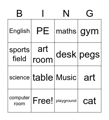 We've got English Bingo Card