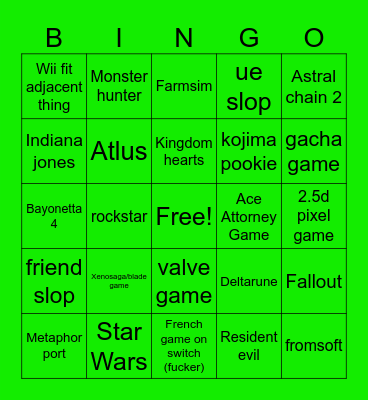 Direct Bingo - 5th Bingo Card