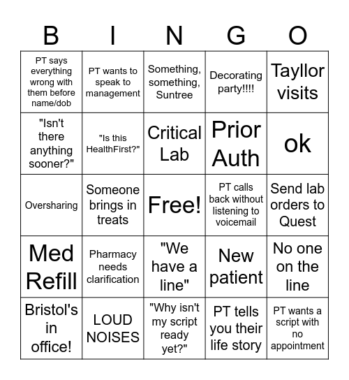Eldron Phone Bingo Card