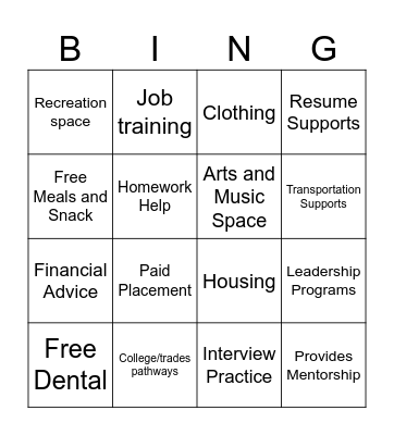 Power of Partnerships Bingo Card