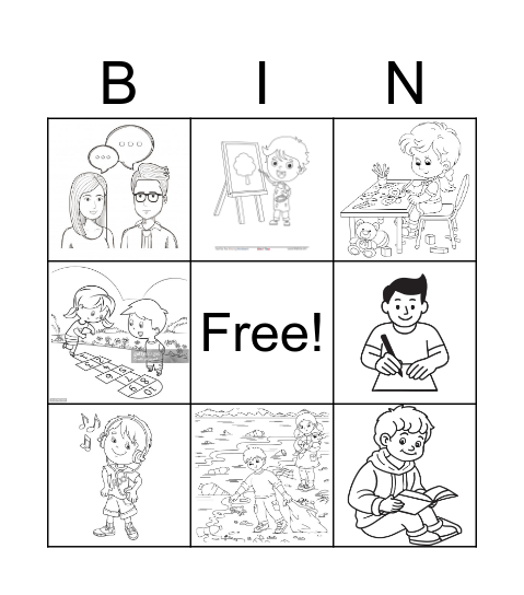 Verbos Bingo Card