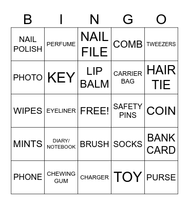 HANDBAG BINGO Card