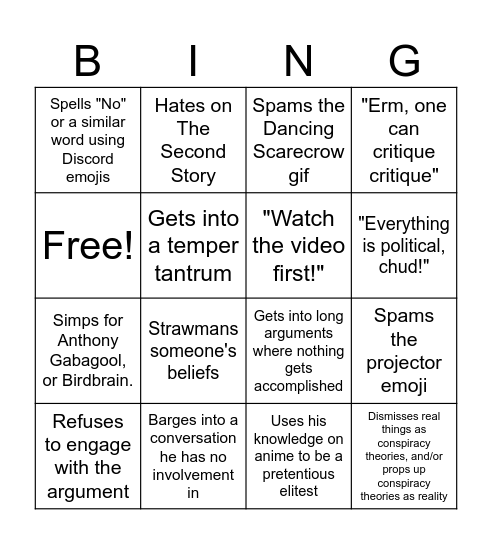 BlackKnightJack Bingo Card