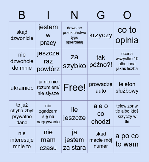 opinia 24 Bingo Card