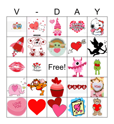 Valentines Day Bingo Card