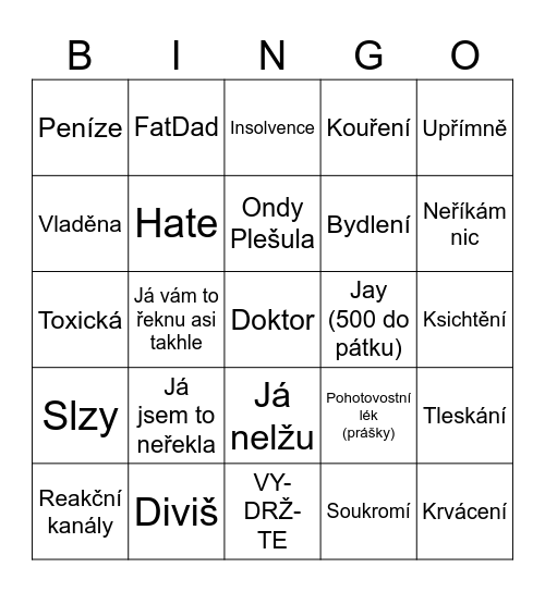Tvarohové BINGO Card
