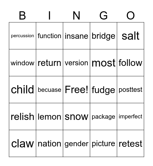 Mastery Check VII Bingo Card