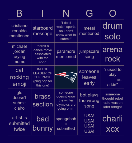 Untitled Bowl Bingo Card