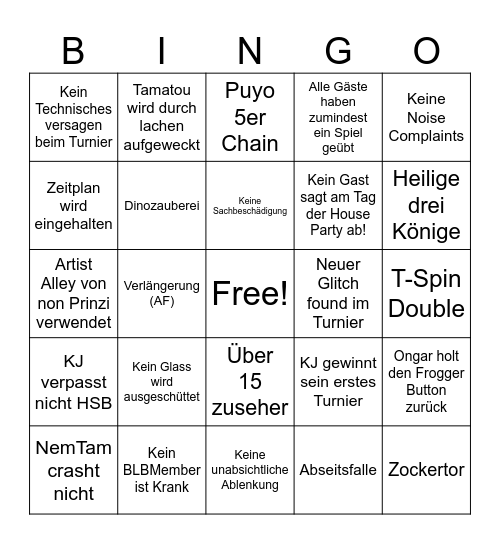 House Party 8 Bigo Bingo Card