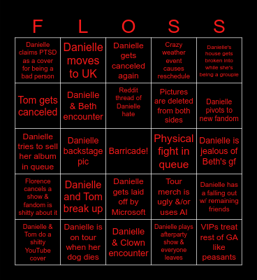 Hater of the Year 2026 Bingo Card