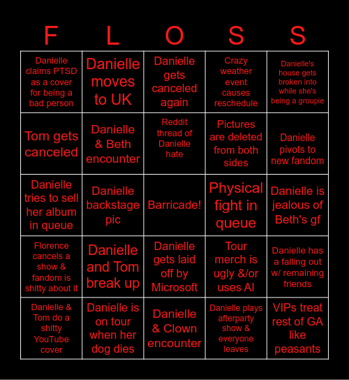 Hater of the Year 2026 Bingo Card