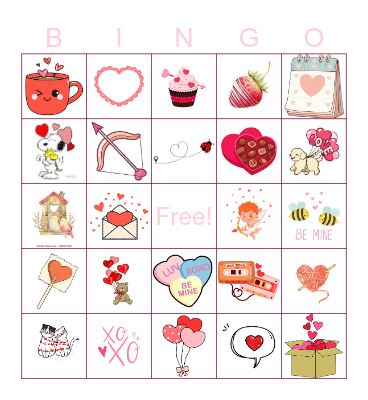 Valentine Bingo Card