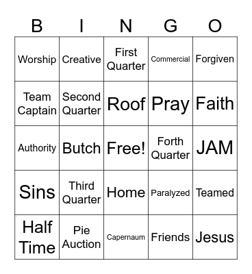 Superbowl of Preaching Bingo Card