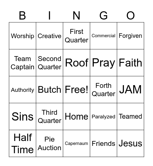 Superbowl of Preaching Bingo Card