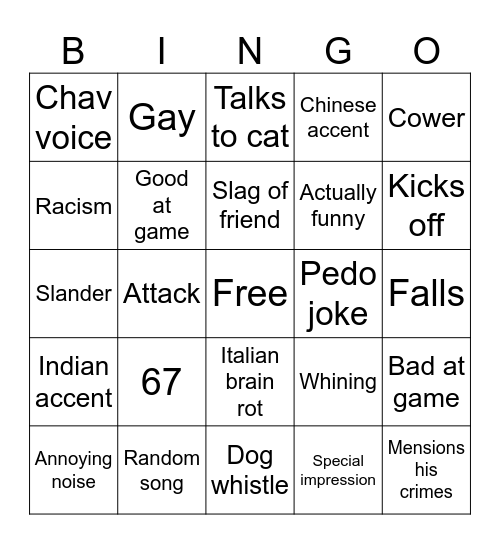 Elvis Bingo Card