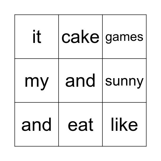 BINGO Card