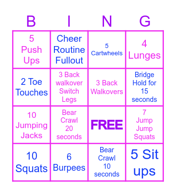 PE BINGO Card