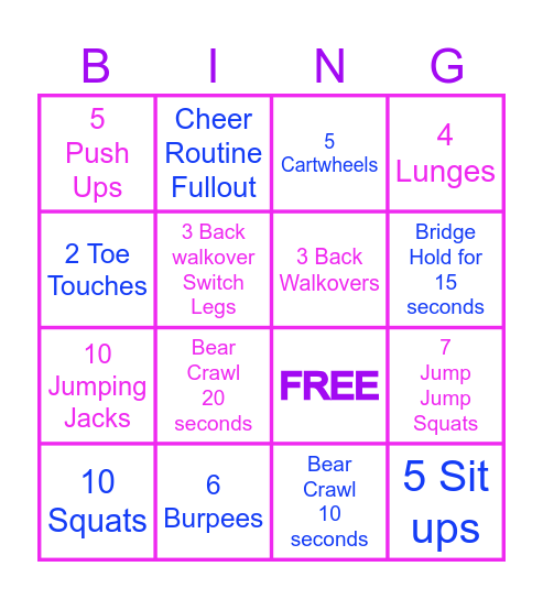 PE BINGO Card