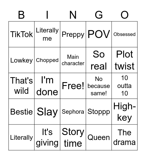 Love Your Besties Bingo Card