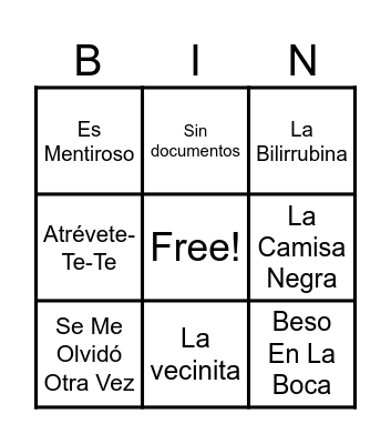 BINGO MUSICAL Bingo Card
