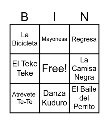 BINGO MUSICAL Bingo Card