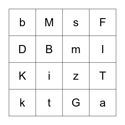 ABC bingo Card
