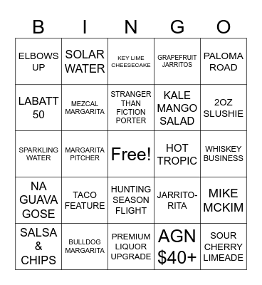THE MULE CAMBRIDGE BINGO Card