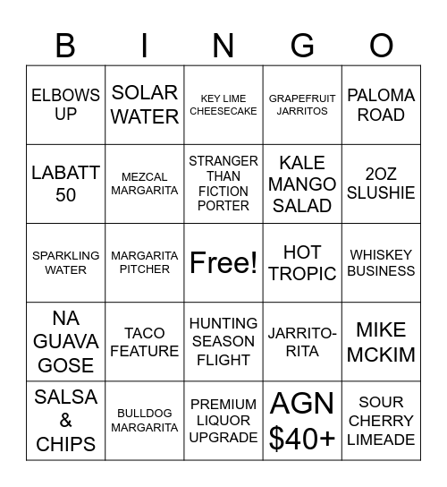 THE MULE CAMBRIDGE BINGO Card
