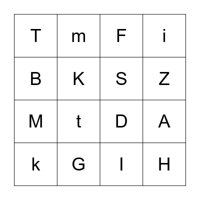 ABC bingo Card