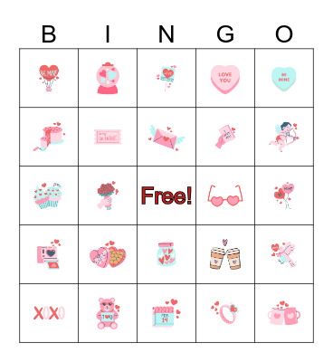 Valentines Day Bingo Card