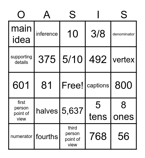 Eagles Love of Learning Bingo Card