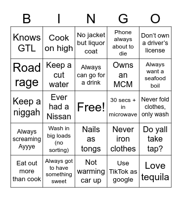 Young Ho Bingo Card