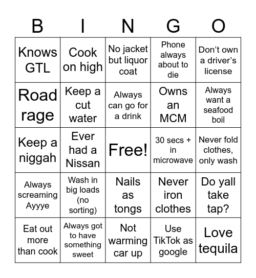 Young Ho Bingo Card