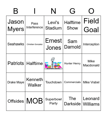Super Bowl LX Bingo Card