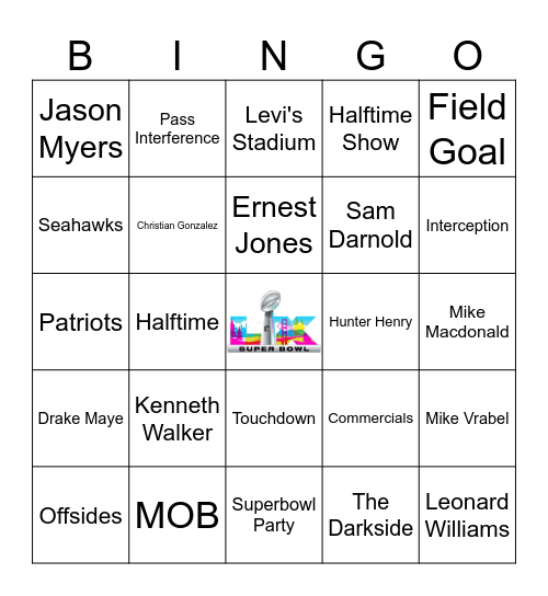 Super Bowl LX Bingo Card