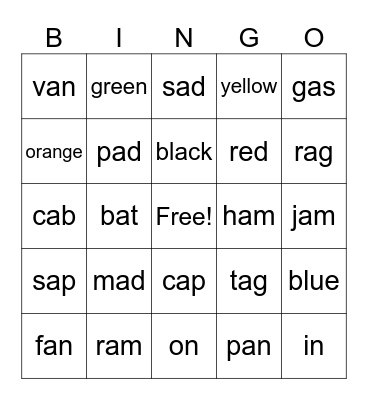 Primary Phonics p.17 Bingo Card