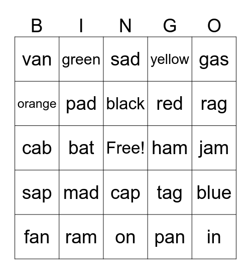 Primary Phonics p.17 Bingo Card