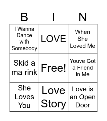 Valentines Day BINGO Card