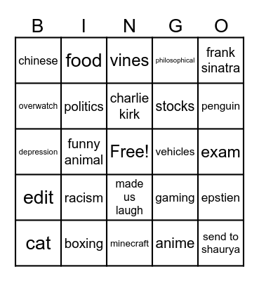 ig reels bingo Card