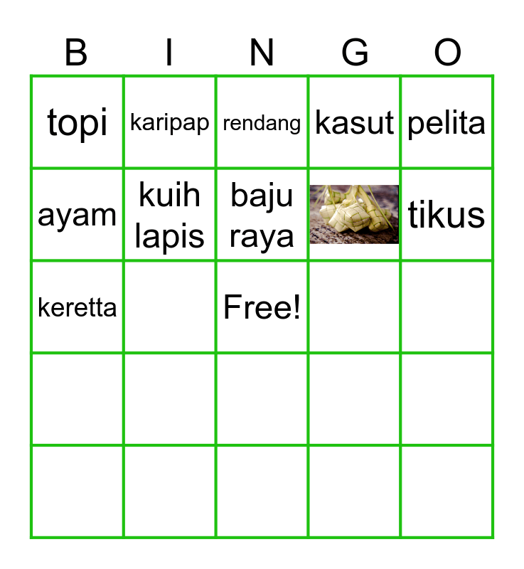 BYIC RAYA FUSION FEST BINGO Card