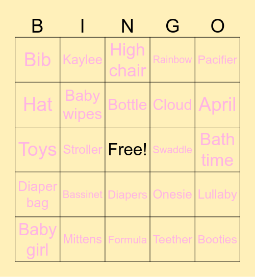 Baby bingo💗 Bingo Card