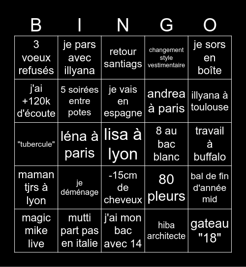 Bingo 2026 Bingo Card