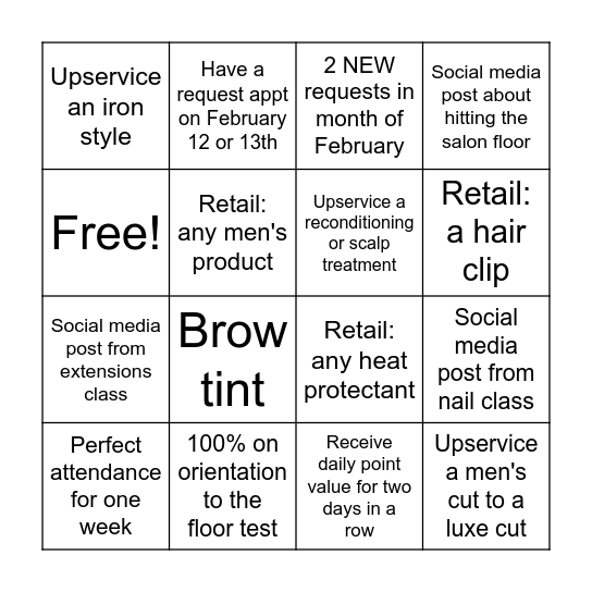 November Class Bingo Card