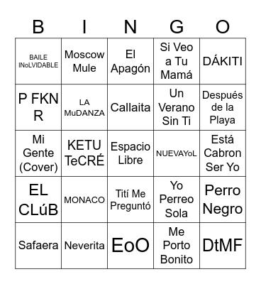 BAD BUNNY’S SUPERBOWL SUPER BINGO Card