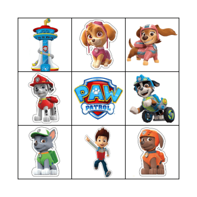 Paw Patrol Bingo Card