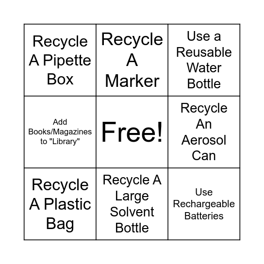 Earth Day Bingo Card