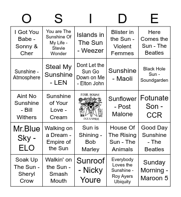 Sunny Days Bingo Card