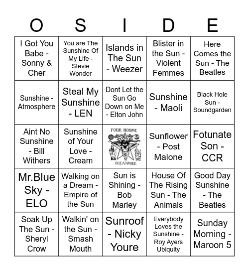 Sunny Days Bingo Card