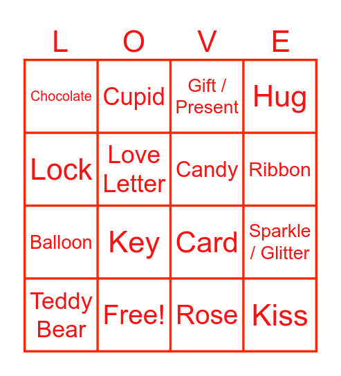 VALENTINE´S BINGO Card