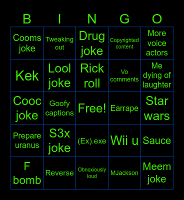 Vo memes bingo Card